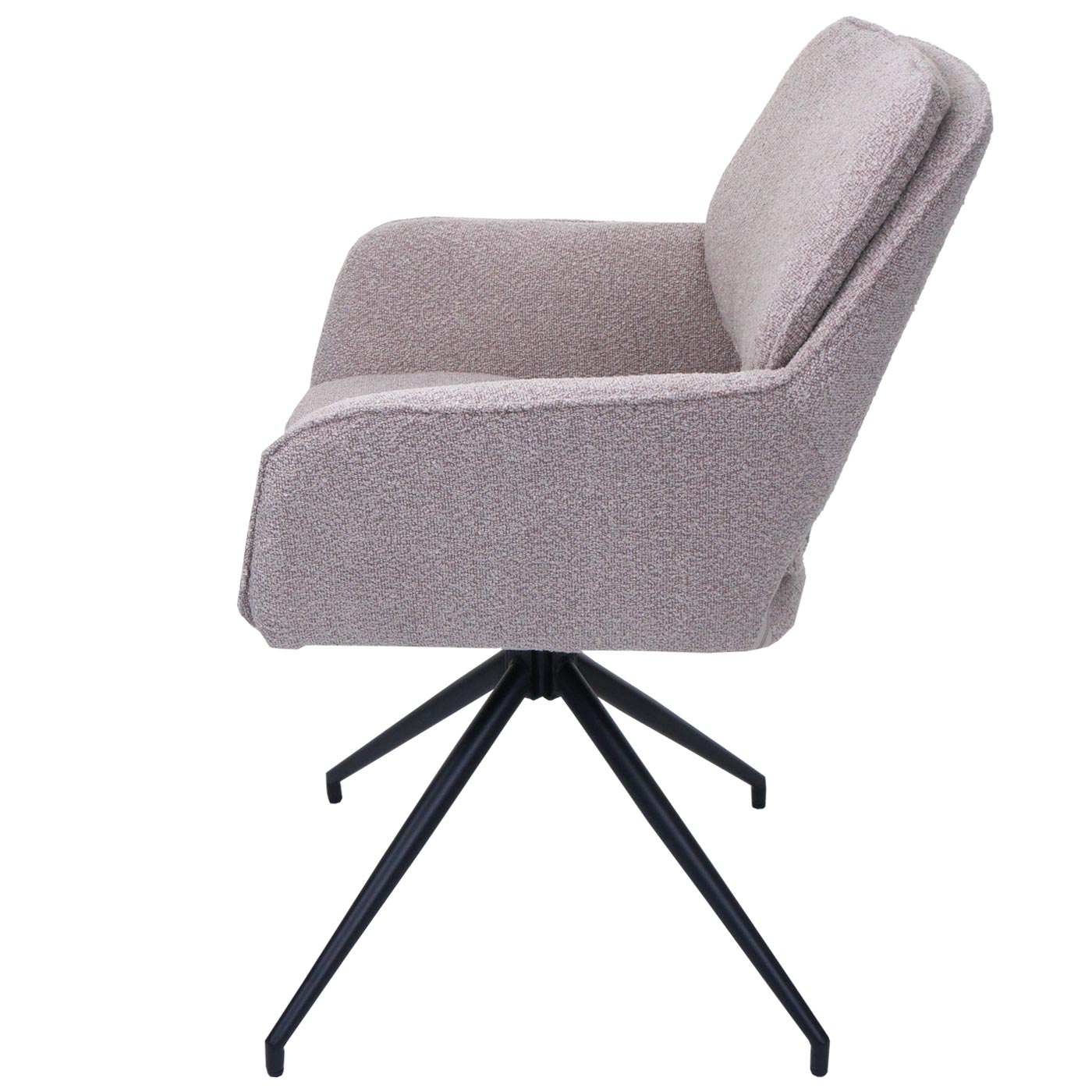 Cosmo Casa - Set van 6 Eetkamerstoelen - Keukenstoel - Draaibaar met Auto-Return - Boucle Stof - Beige