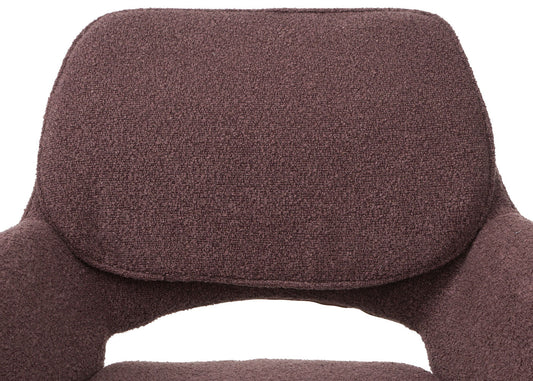 Cosmo Casa - Set van 6 Eetkamerstoelen - Keukenstoel - Draaibaar met Auto-Return - Boucle Stof - Lichtbruin