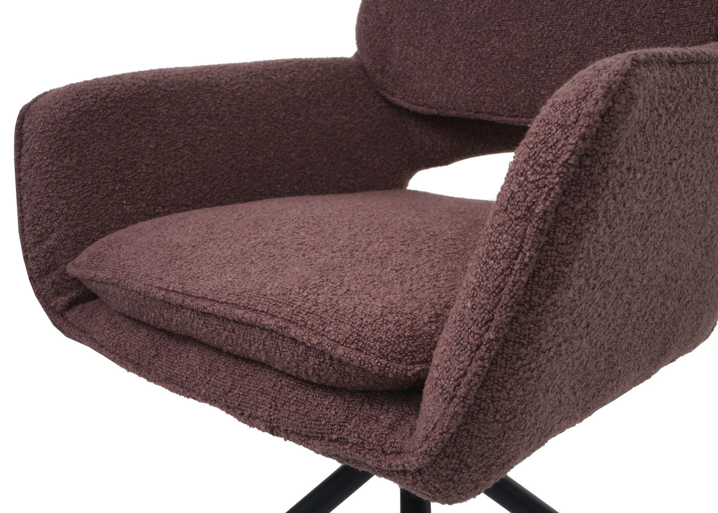 Cosmo Casa - Set van 6 Eetkamerstoelen - Keukenstoel - Draaibaar met Auto-Return - Boucle Stof - Lichtbruin