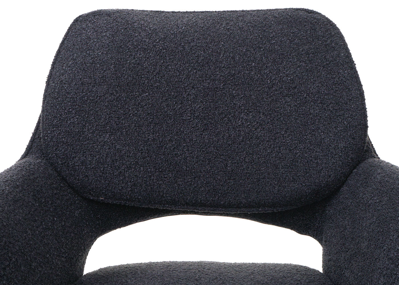 Cosmo Casa - Set van 6 Eetkamerstoelen - Keukenstoel - Draaibaar met Auto-Return - Boucle Stof - Donkergrijs