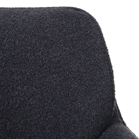 Cosmo Casa - Set van 6 Eetkamerstoelen - Keukenstoel - Draaibaar met Auto-Return - Boucle Stof - Donkergrijs