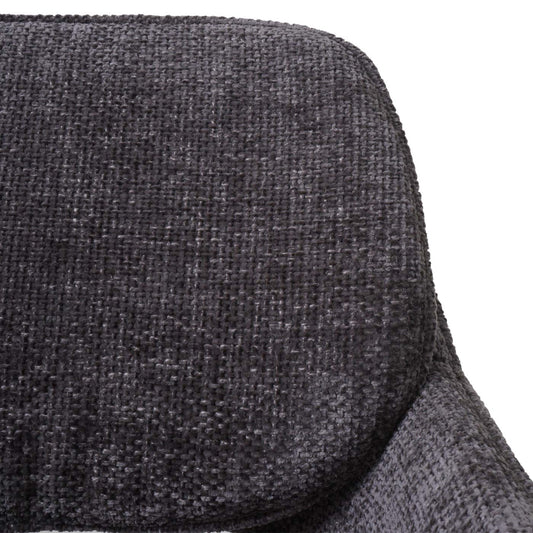 Cosmo Casa - Set van 6 Eetkamerstoelen - Keukenstoel - Draaibaar met Auto-Return - Chenille Stof - Donkergrijs