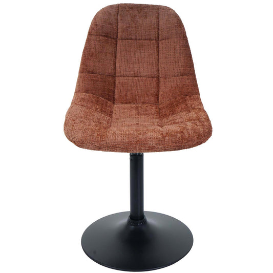 Cosmo Casa - Set van 6 Eetkamerstoelen - Keukenstoelen - Draaistoelen - Staal - Stoftextiel Chenille - 465gm - FSC - Terracotta