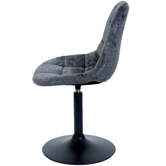 Cosmo Casa - Set van 6 Eetkamerstoelen - Keukenstoelen - Draaistoelen - Staal - Stoftextiel Chenille - 465gm - FSC - Donkergrijs