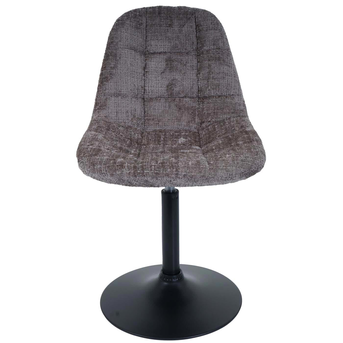 Cosmo Casa - Set van 6 Eetkamerstoelen - Keukenstoelen - Draaistoelen - Staal - Stoftextiel Chenille - 465gm - FSC - Bruin