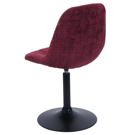 Cosmo Casa - Set van 6 Eetkamerstoelen - Keukenstoelen - Draaistoelen - Staal - Stoftextiel Chenille - 465gm - FSC - Bordeaux