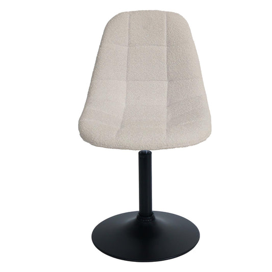 Cosmo Casa - Set van 6 Eetkamerstoelen - Keukenstoelen - Draaistoelen - Staal - Stoftextiel Bouclé - 450gm - FSC - Beige