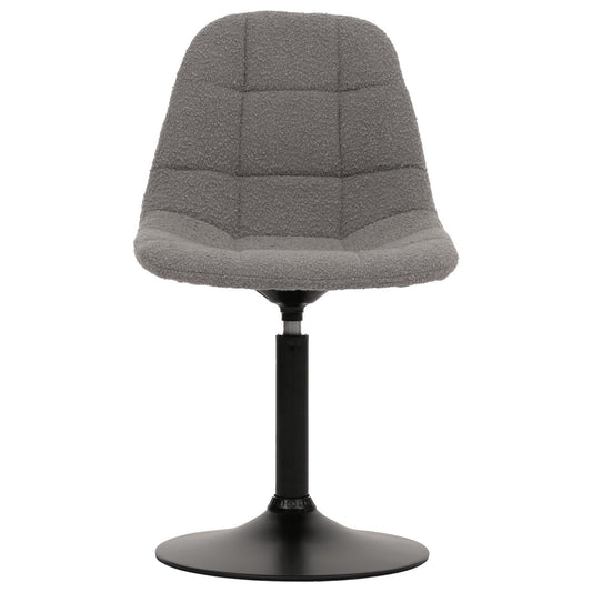 Cosmo Casa - Set van 6 Eetkamerstoelen - Keukenstoelen - Draaistoelen - Staal - Stoftextiel Bouclé - 450gm - FSC - Grijs
