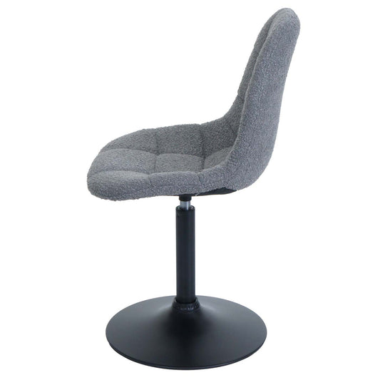 Cosmo Casa - Set van 6 Eetkamerstoelen - Keukenstoelen - Draaistoelen - Staal - Stoftextiel Bouclé - 450gm - FSC - Donkergrijs