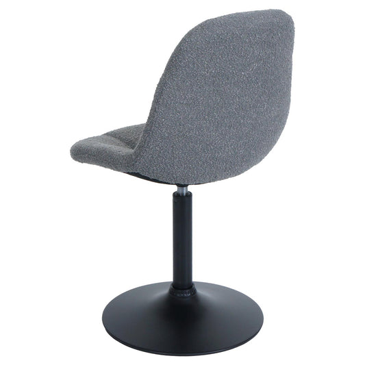 Cosmo Casa - Set van 6 Eetkamerstoelen - Keukenstoelen - Draaistoelen - Staal - Stoftextiel Bouclé - 450gm - FSC - Donkergrijs