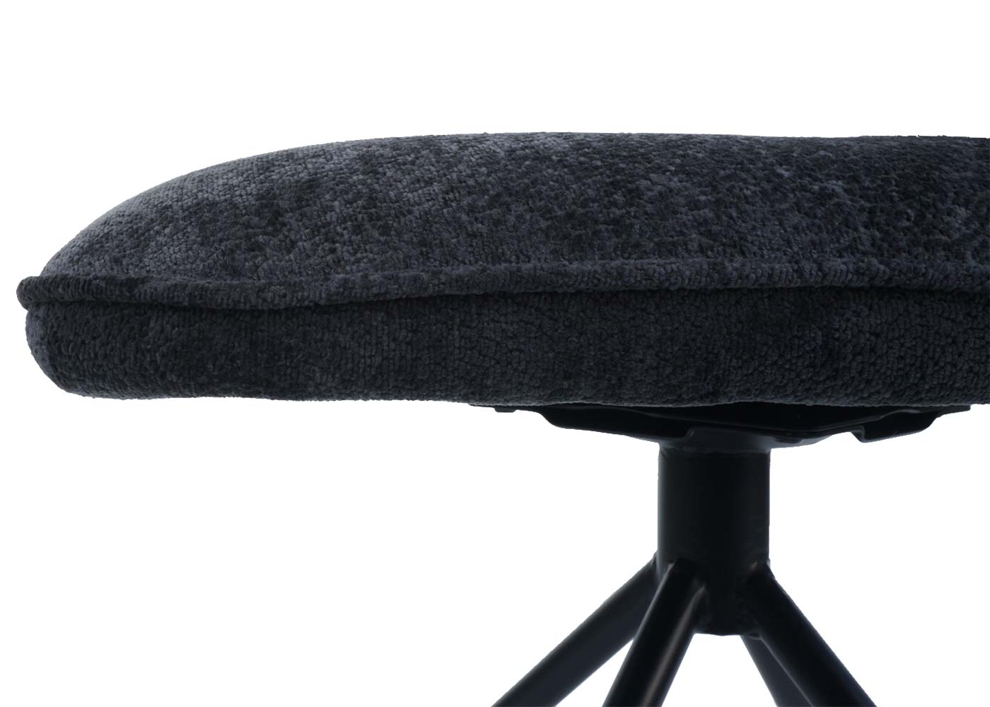 Cosmo Casa - Set van 6 Eetkamerstoelen - Draaibare Keukenstoel met Auto-Return - Chenille Textiel - Donkergrijs