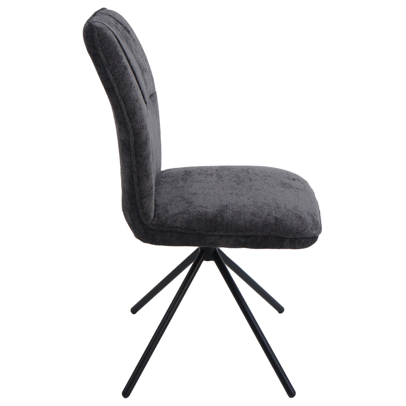 Cosmo Casa - Set van 6 Eetkamerstoelen - Draaibare Keukenstoel met Auto-Return - Chenille Textiel - Donkergrijs