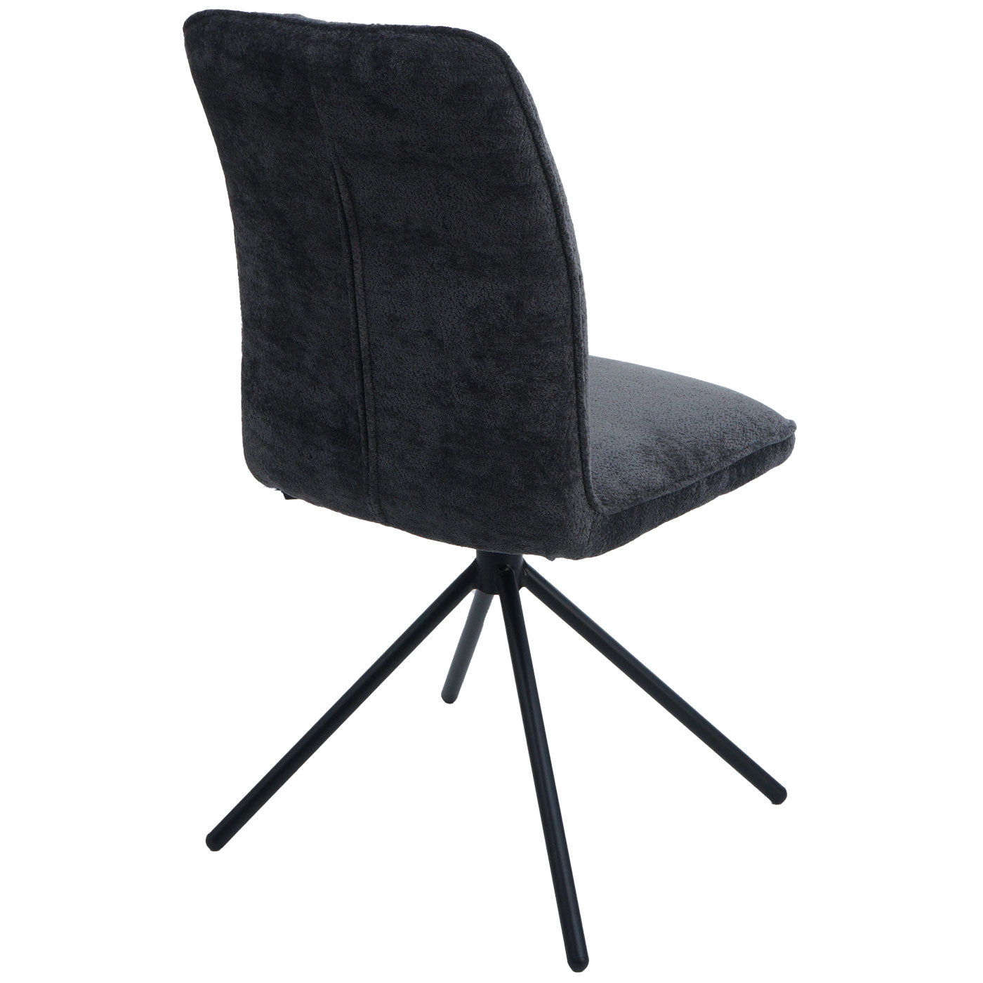 Cosmo Casa - Set van 6 Eetkamerstoelen - Draaibare Keukenstoel met Auto-Return - Chenille Textiel - Donkergrijs