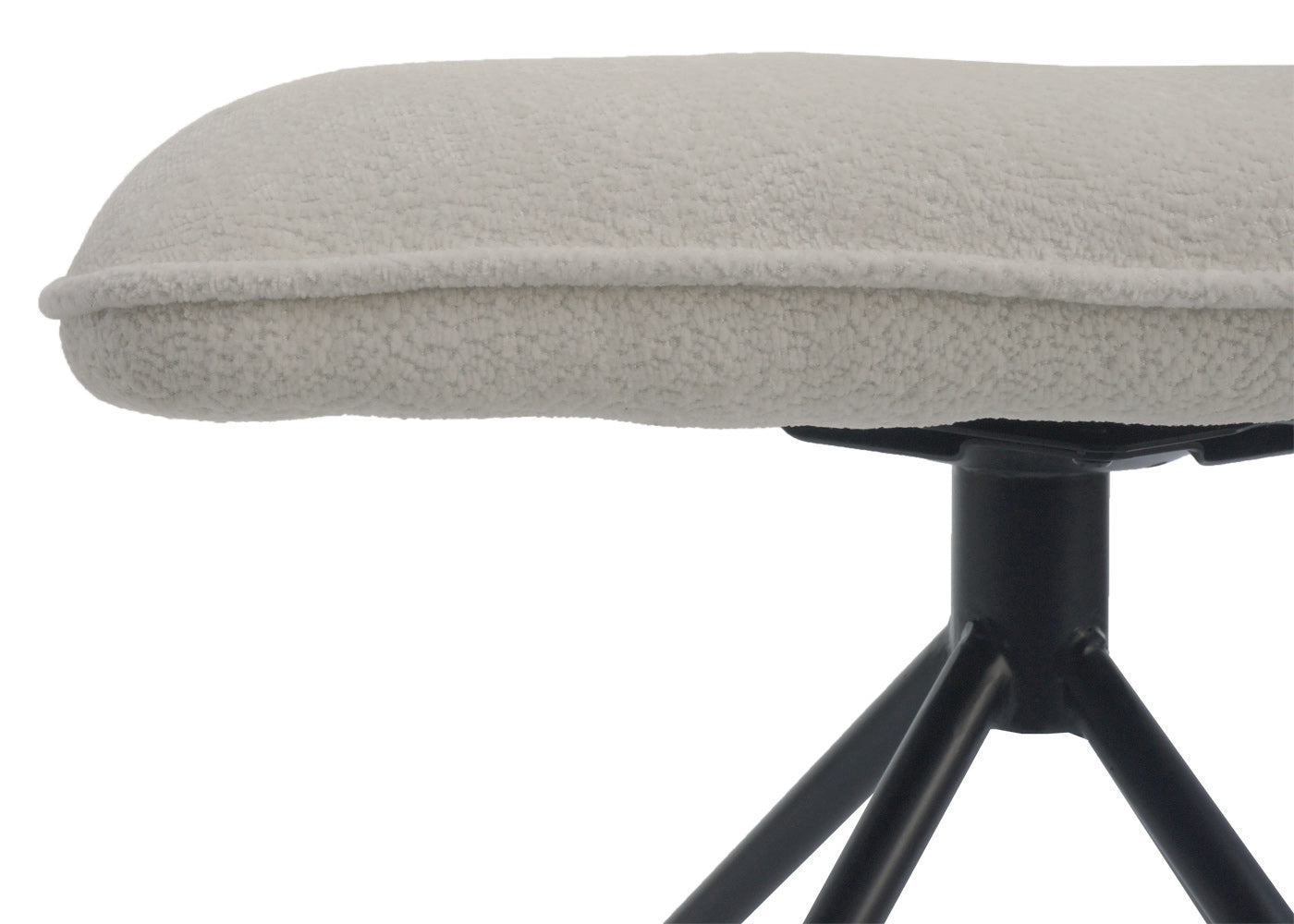 Cosmo Casa - Set van 6 Eetkamerstoelen - Draaibare Keukenstoel met Auto-Return - Chenille Textiel - Crème