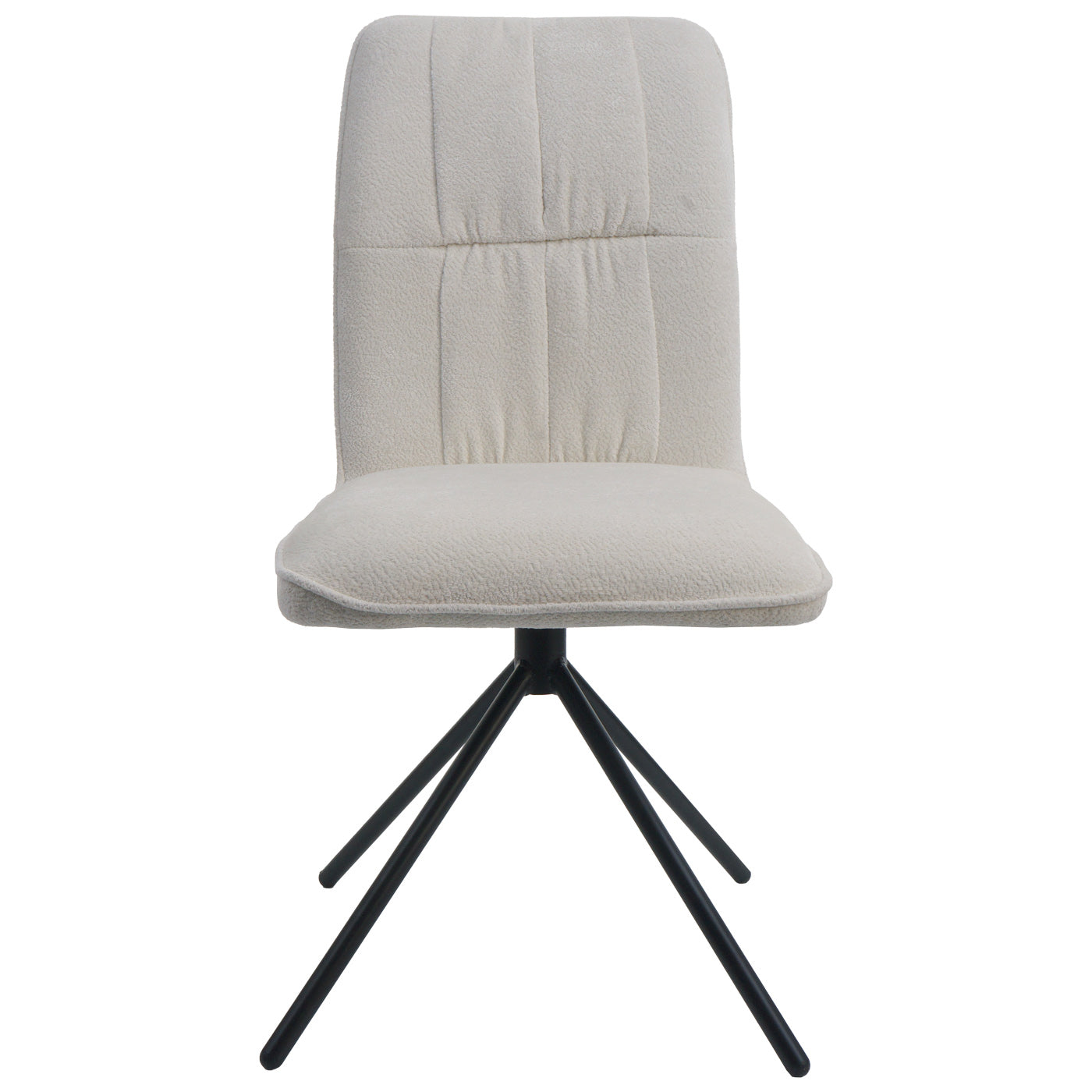 Cosmo Casa - Set van 6 Eetkamerstoelen - Draaibare Keukenstoel met Auto-Return - Chenille Textiel - Crème