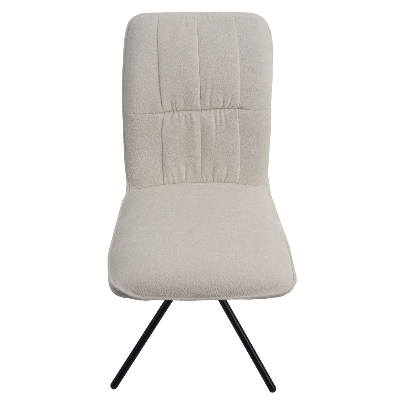 Cosmo Casa - Set van 6 Eetkamerstoelen - Draaibare Keukenstoel met Auto-Return - Chenille Textiel - Crème