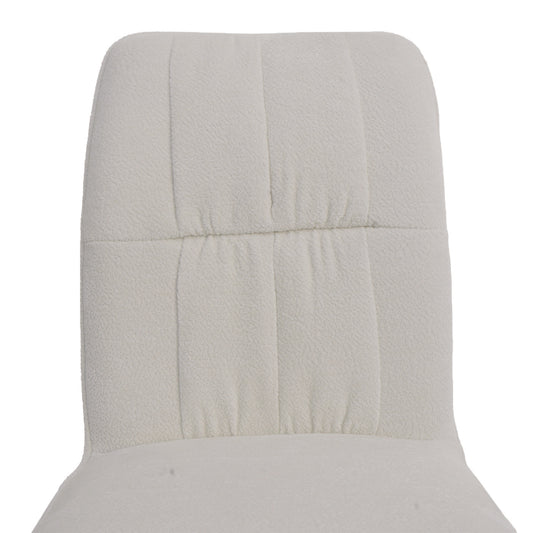 Cosmo Casa - Set van 6 Eetkamerstoelen - Draaibare Keukenstoel met Auto-Return - Chenille Textiel - Crème