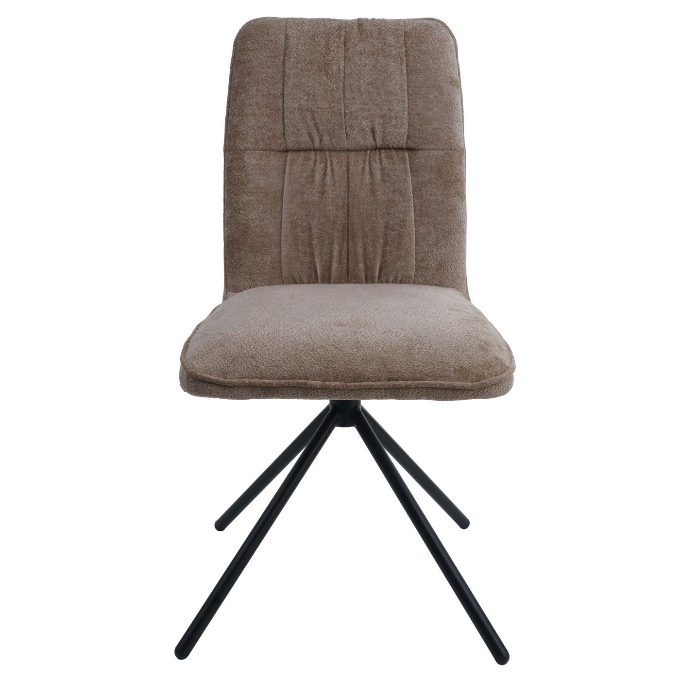 Cosmo Casa - Set van 6 Eetkamerstoelen - Draaibare Keukenstoel met Auto-Return - Chenille Textiel - Lichtbruin