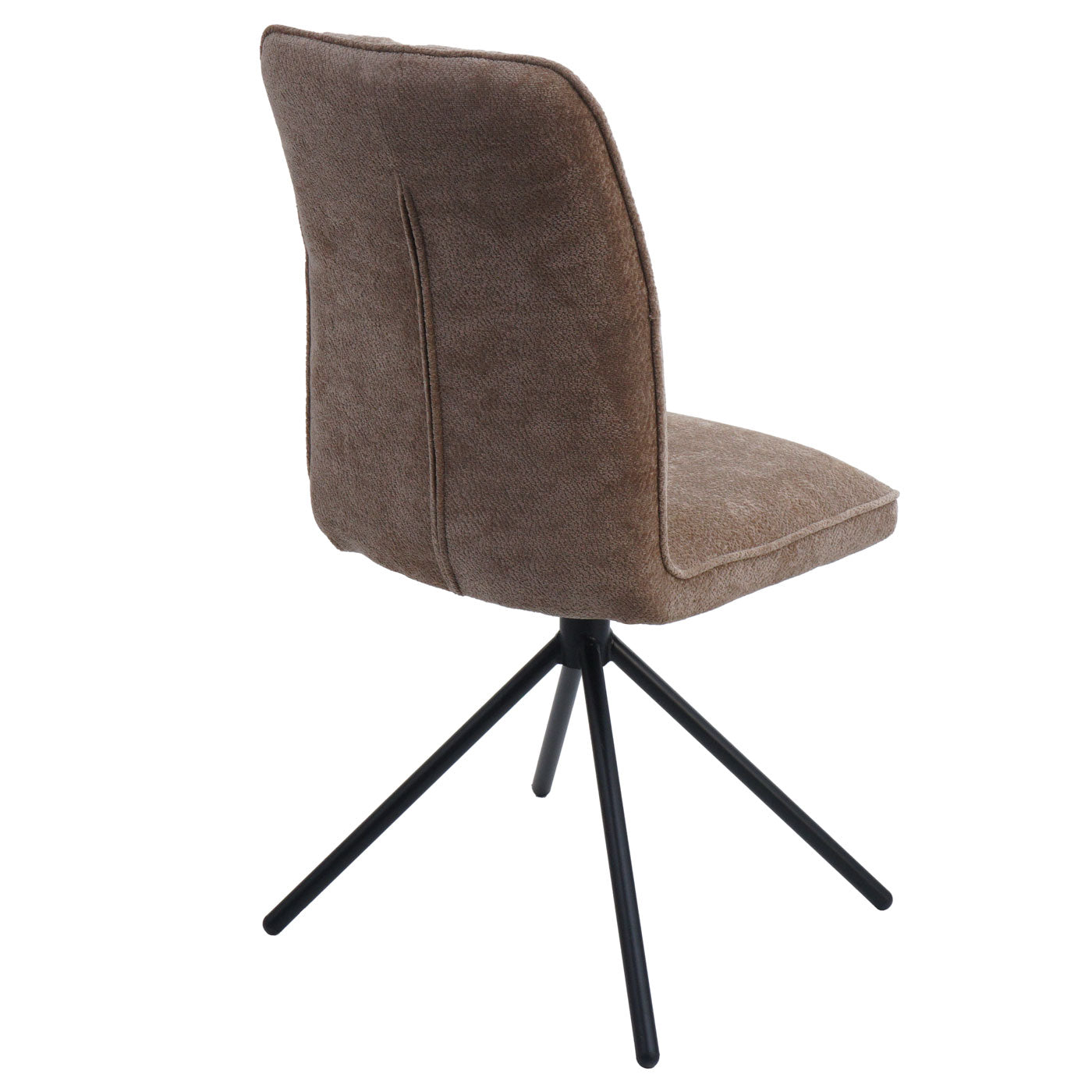 Cosmo Casa - Set van 6 Eetkamerstoelen - Draaibare Keukenstoel met Auto-Return - Chenille Textiel - Lichtbruin