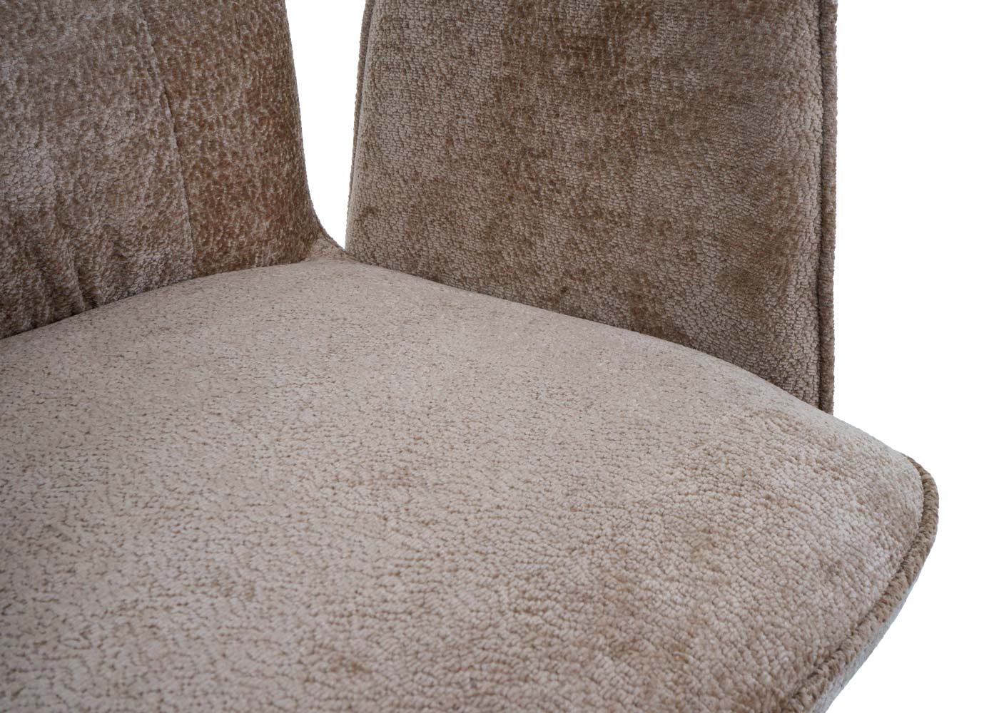 Cosmo Casa - Set van 6 Eetkamerstoelen - Roterende Armleuning met Auto-Return - Chenille Textiel - Lichtbruin