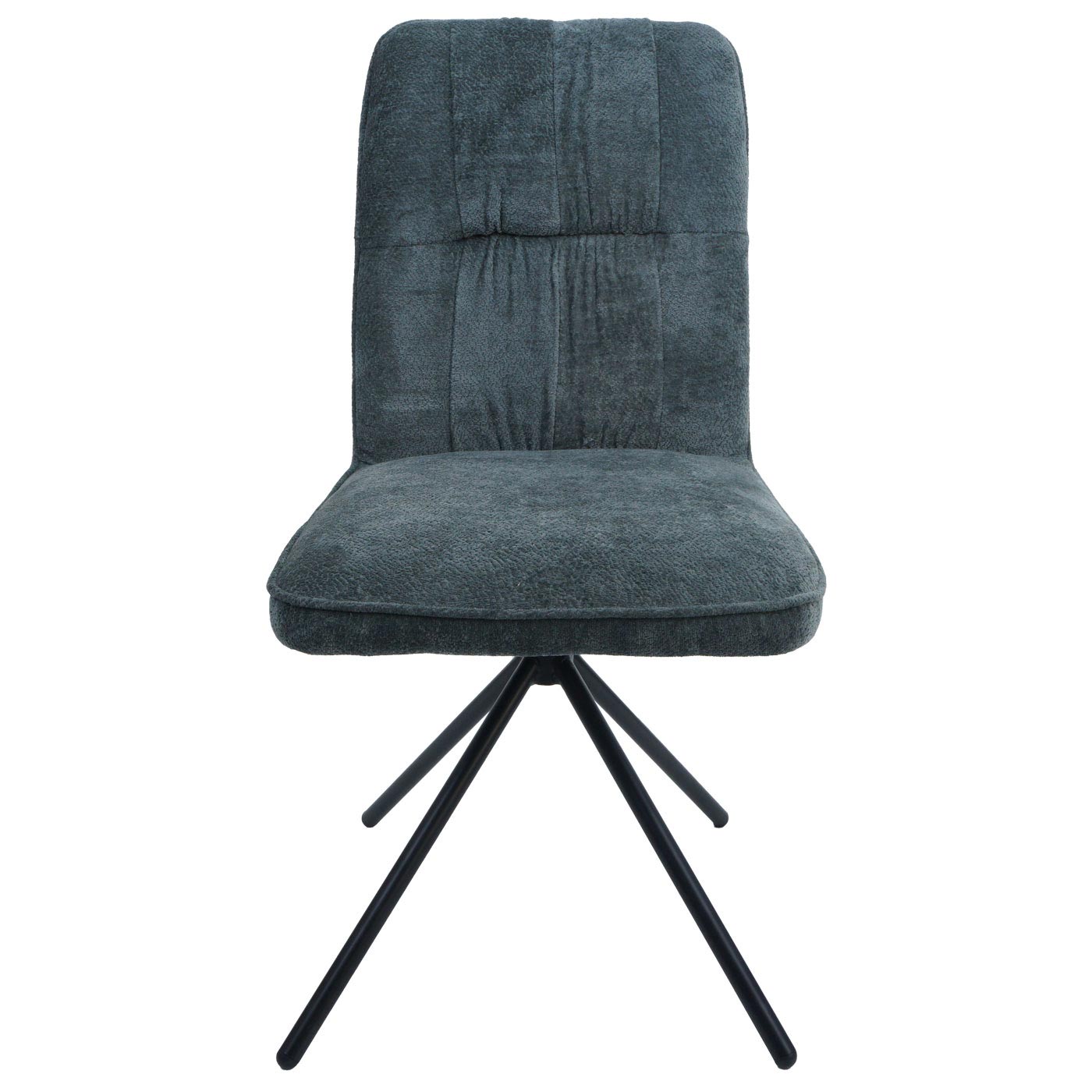 Cosmo Casa - Set van 6 Eetkamerstoelen - Draaibare Keukenstoel met Auto-Return - Chenille Textiel - Blauwgroen