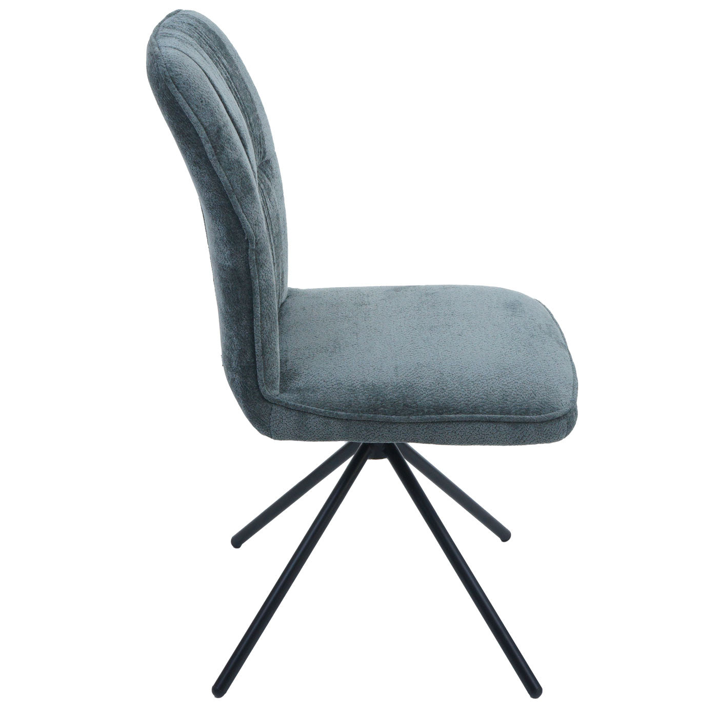 Cosmo Casa - Set van 6 Eetkamerstoelen - Draaibare Keukenstoel met Auto-Return - Chenille Textiel - Blauwgroen