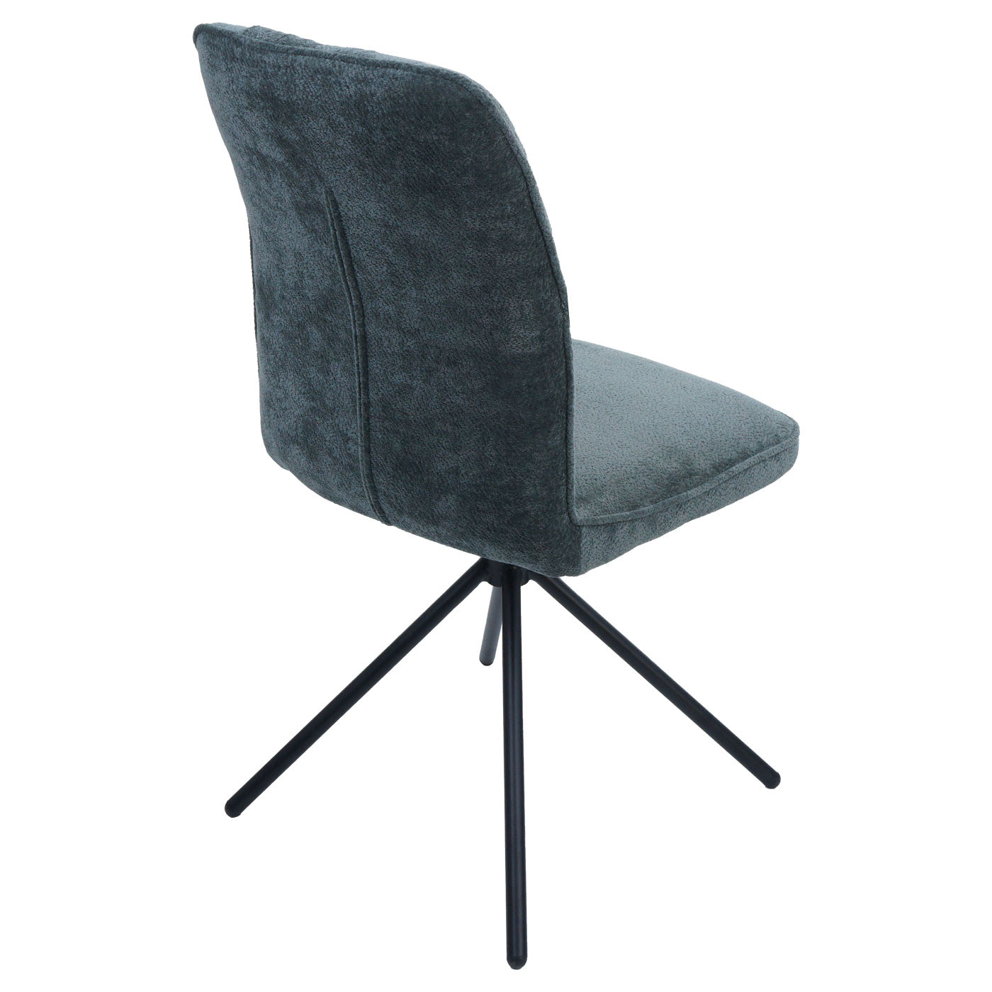 Cosmo Casa - Set van 6 Eetkamerstoelen - Draaibare Keukenstoel met Auto-Return - Chenille Textiel - Blauwgroen