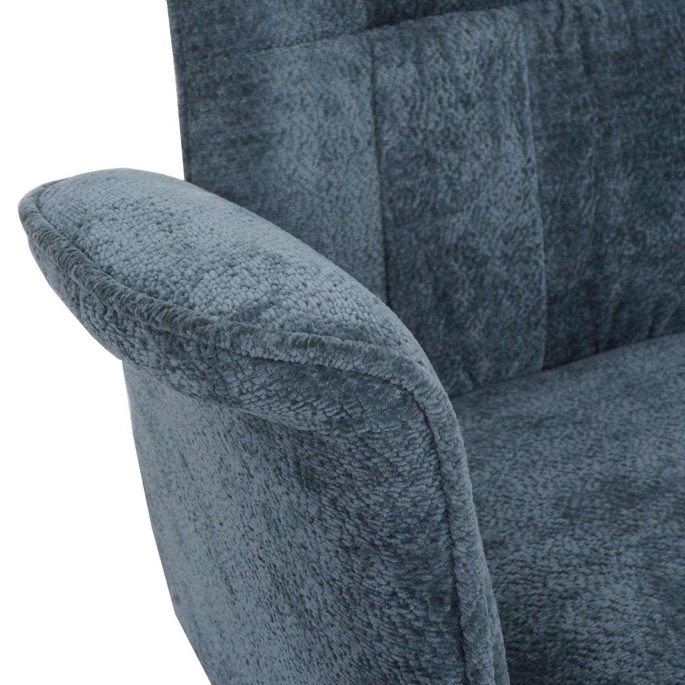 Cosmo Casa - Set van 6 Eetkamerstoelen - Roterende Armleuning met Auto-Return - Chenille Textiel - Blauwgroen