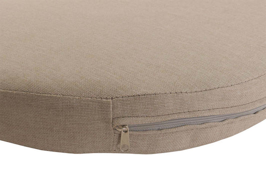 Cosmo Casa - Set van 6 Eetkamerstoelen - Binnenstoelen met Armleuning - Aluminium Frame - Olefin Touwgaas - Crème Kussen - Lichtbruin