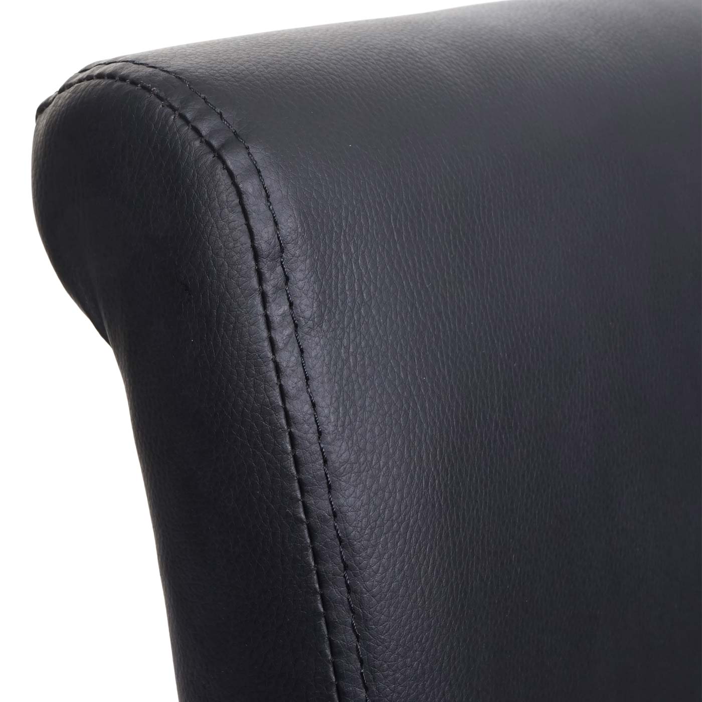 Cosmo Casa - Set van 6 Eetkamerstoelen - Witte poten - Leer - Zwart