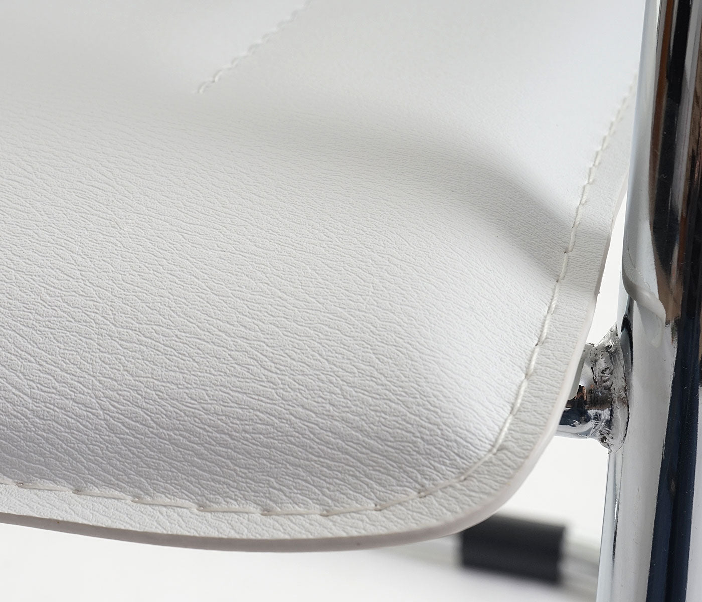 Cosmo Casa - Eetkamerstoelen set van 6 - Cantileverstijl - Staal - Wit