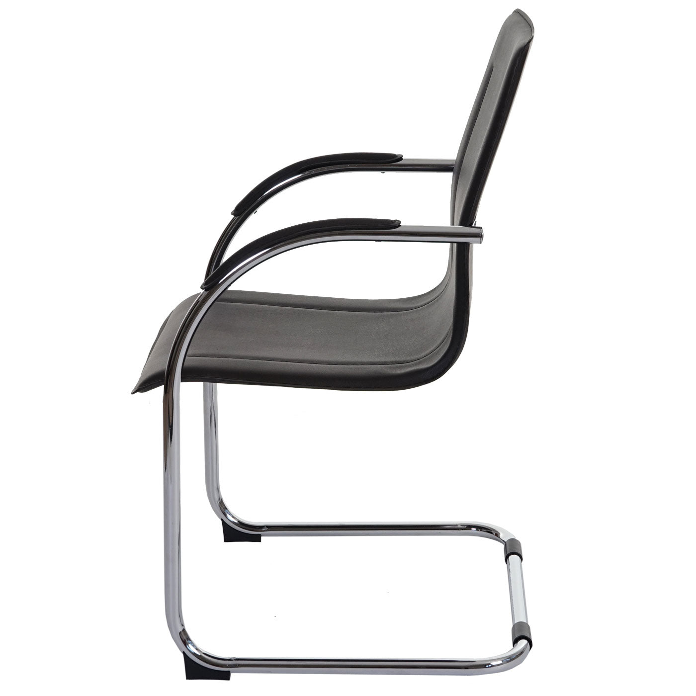 Cosmo Casa - Eetkamerstoelen set van 6 - Cantileverstijl - Staal - Bruin