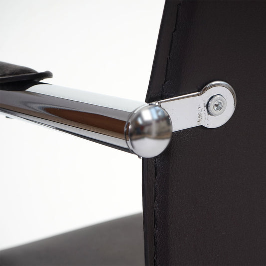 Cosmo Casa - Eetkamerstoelen set van 6 - Cantileverstijl - Staal - Bruin