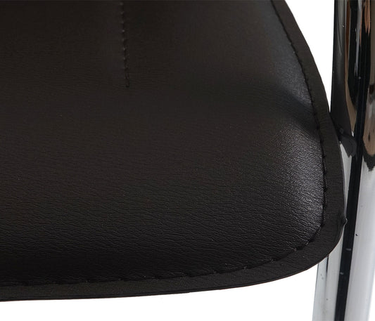 Cosmo Casa - Eetkamerstoelen set van 6 - Cantileverstijl - Staal - Bruin