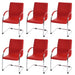 Cosmo Casa - Eetkamerstoelen set van 6 - Cantileverstijl - Staal - Rood
