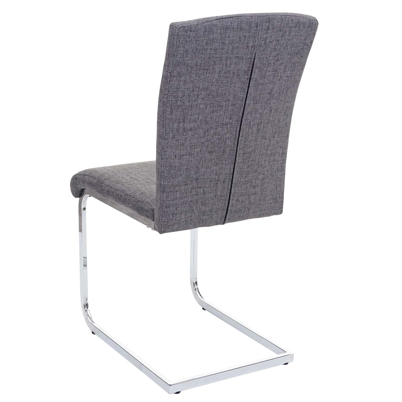 Cosmo Casa - Set van 6 Eetkamerstoelen - Cantilever - Textiel - Grijs