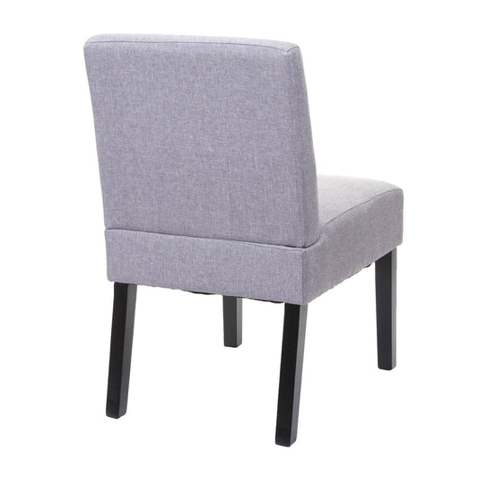 Cosmo Casa - Set van 6 Eetkamerstoelen - Lounge - Textiel - Grijs