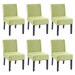 Cosmo Casa - Set van 6 Eetkamerstoelen - Lounge - Textiel - Groen
