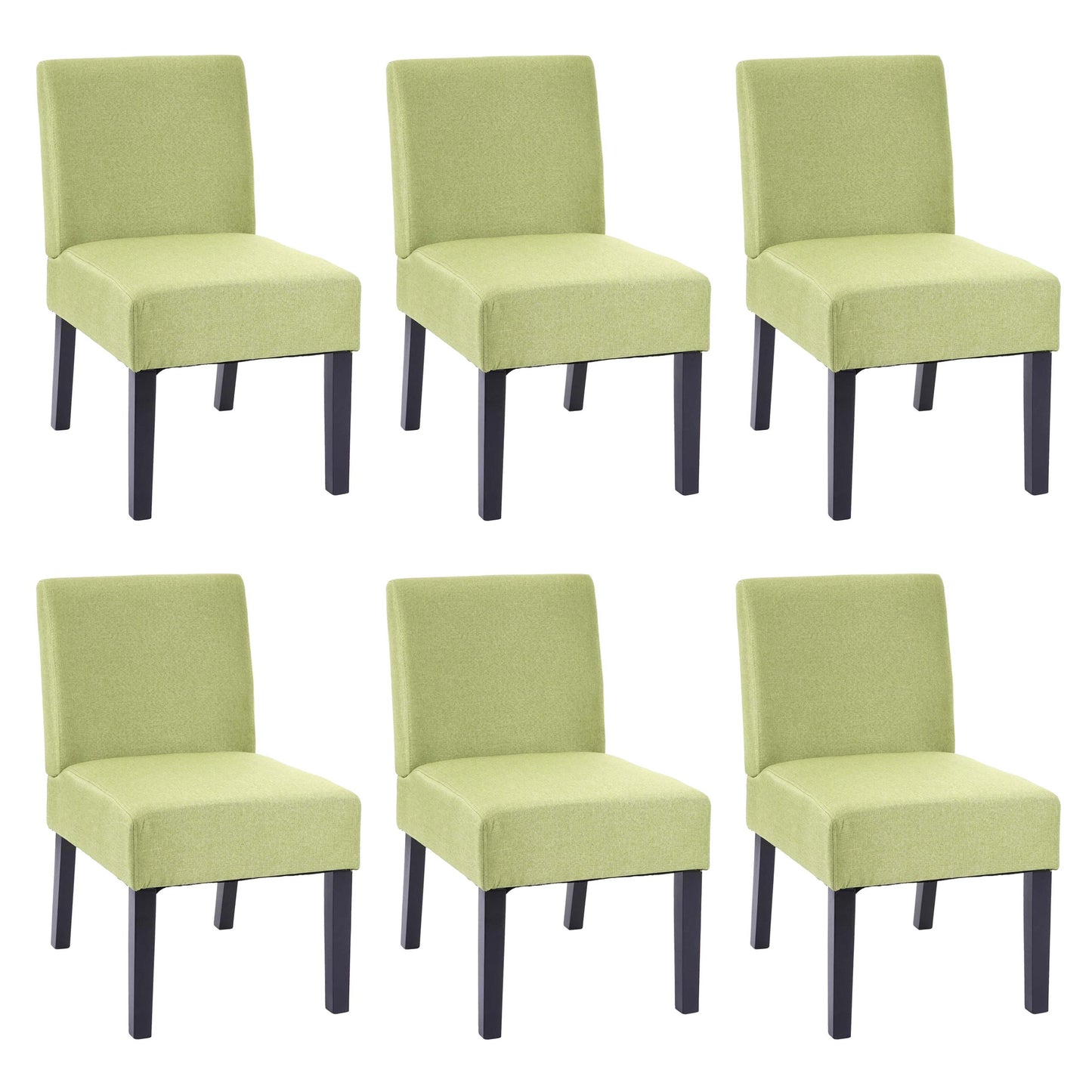 Cosmo Casa - Set van 6 Eetkamerstoelen - Lounge - Textiel - Groen