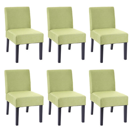Cosmo Casa - Set van 6 Eetkamerstoelen - Lounge - Textiel - Groen