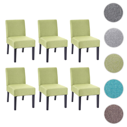 Cosmo Casa - Set van 6 Eetkamerstoelen - Lounge - Textiel - Groen