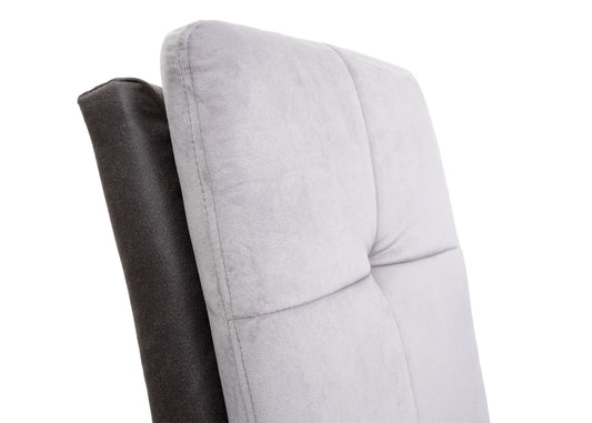 Cosmo Casa - Set van 2 Eetkamerstoelen - Gestoffeerd - Kunstleer - Grijs