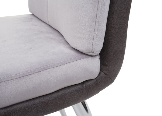 Cosmo Casa - Set van 2 Eetkamerstoelen - Gestoffeerd - Kunstleer - Grijs