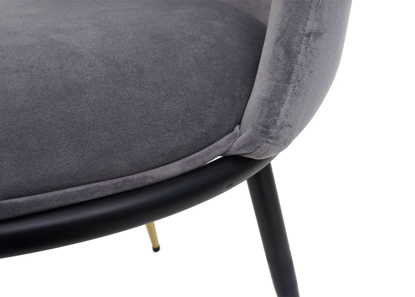 Cosmo Casa - Eetkamerstoelen set van 6 - Met armleuningen - Fluweel - Grijs