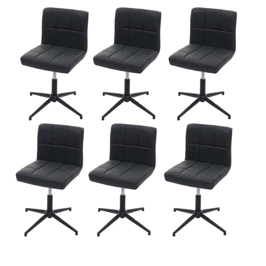 Cosmo Casa - Eetkamerstoelen set van 6 - In hoogte verstelbaar - Imitatieleer - Donkergrijs