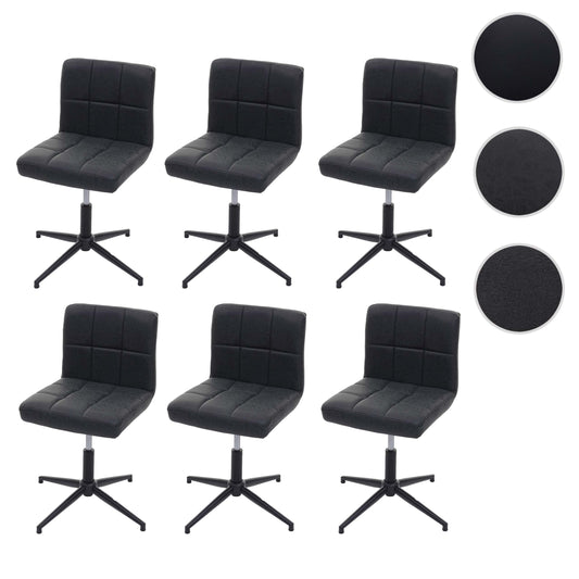 Cosmo Casa - Eetkamerstoelen set van 6 - In hoogte verstelbaar - Imitatieleer - Donkergrijs