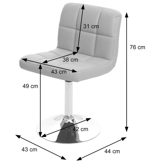Cosmo Casa - Set van 6 Eetkamerstoelen Kavala - Draaibaar - Stof textiel - Donkergrijs