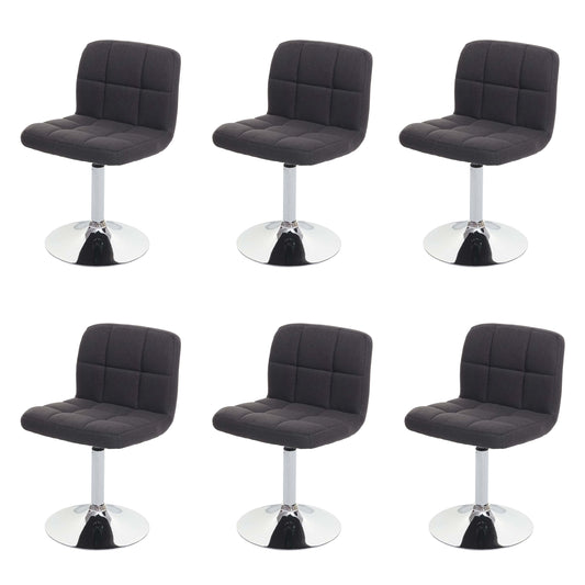 Cosmo Casa - Set van 6 Eetkamerstoelen Kavala - Draaibaar - Stof textiel - Donkergrijs