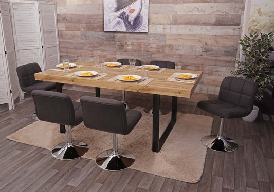 Cosmo Casa - Set van 6 Eetkamerstoelen Kavala - Draaibaar - Stof textiel - Donkergrijs