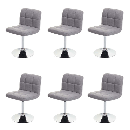 Cosmo Casa - Set van 6 Eetkamerstoelen Kavala - Draaibaar - Stof textiel - Lichtgrijs